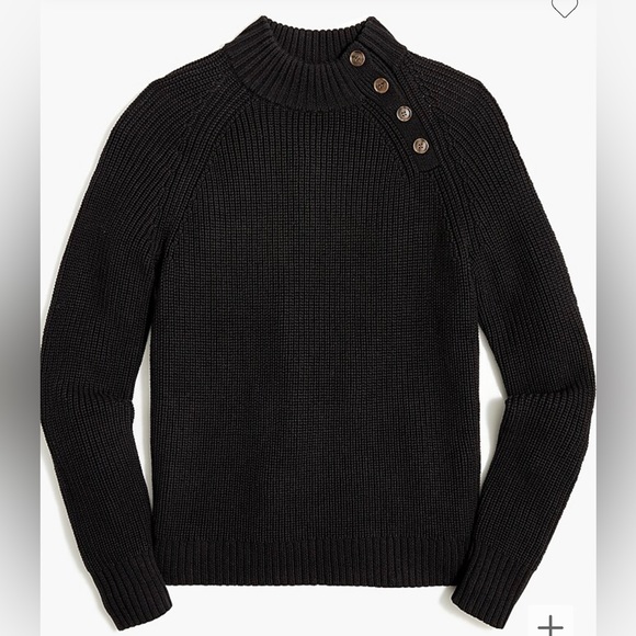 Cotton button mockneck sweater size XS Navy blue - Picture 1 of 2